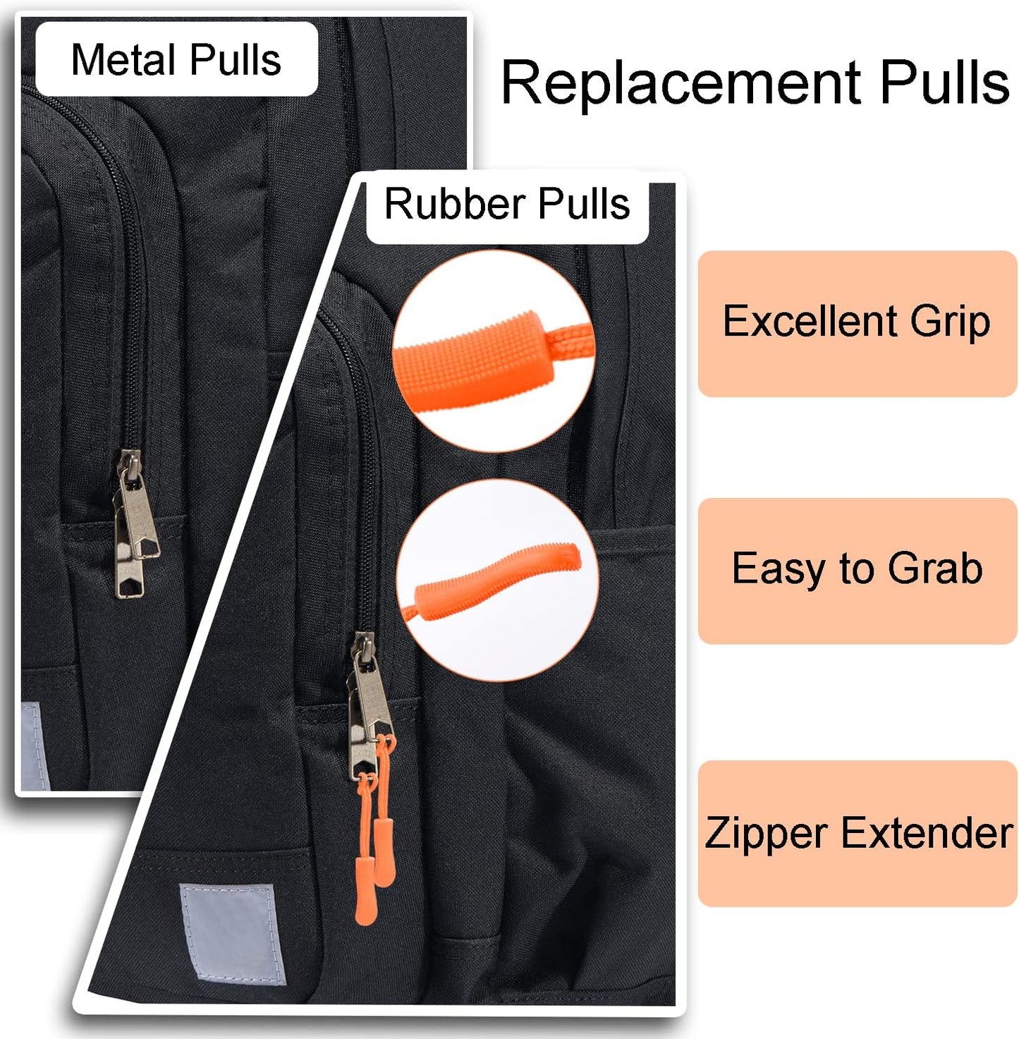 CooBigo 12Pack Zipper Pull Replacement, Golf Bag Parcord Zipper Pull Tab Replacement for Backpack, Jackets, V1258-DP02-D-9