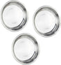 Thin Circular Trinket Tray, 3 Pcs Stainless Steel 7 Inch Diameter Flat Serving Trays for Kitchen, Party and V1258-DP02-D-95