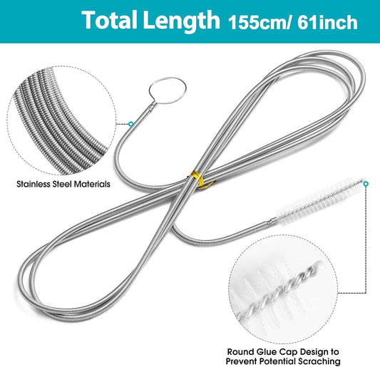 Long Drain Brush Flexible Feeding Tube Brush Slim Cleaning Brush Hose Pipe Brush V1258-DP02-D-96