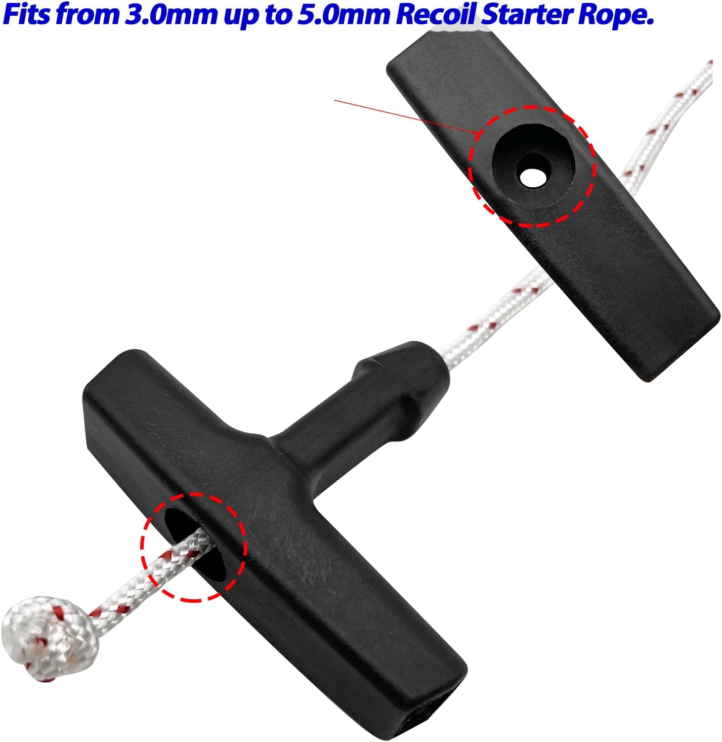 Replacement Recoil Starter Pull Handle fits for Husqvarna STIHL Craftsman Poulan Gasoline Engine - 3 Pack V1258-DP02-D-98