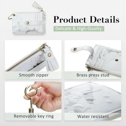 ECOSUSI Wristlet Keychain Key Ring Wallet Bracelets Card Holder Purse with Tassel V1258-DP02-E-1