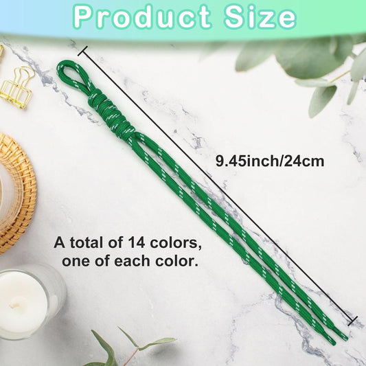 Paracord Keychain,14 Pcs Braided Rope Lanyard for Key/Bag/Purse Colorful Handmade Paracord Charms for Handbag V1258-DP02-E-104