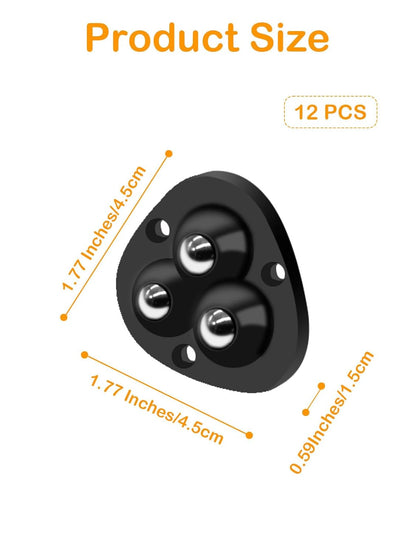 Small Appliance Caster Wheels,12 Pcs Mini Appliance Rollers for Kitchen Appliances Countertop 360 V1258-DP02-E-106