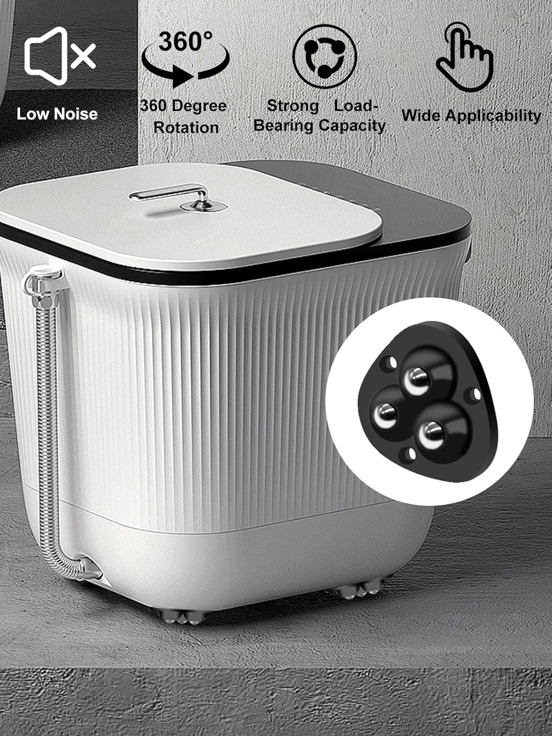Small Appliance Caster Wheels,12 Pcs Mini Appliance Rollers for Kitchen Appliances Countertop 360 V1258-DP02-E-106