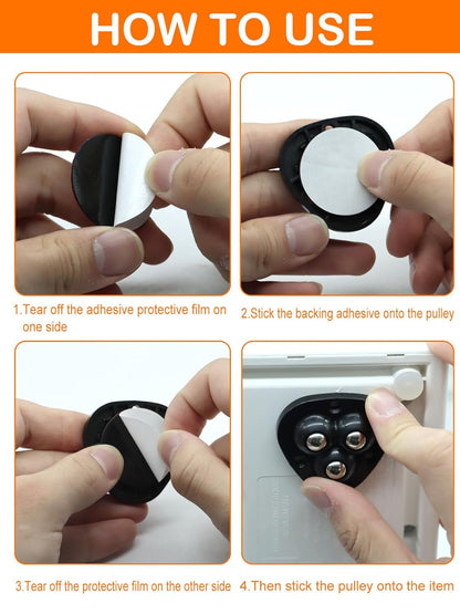 Small Appliance Caster Wheels,12 Pcs Mini Appliance Rollers for Kitchen Appliances Countertop 360 V1258-DP02-E-106