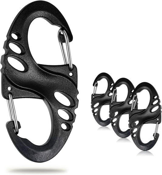 12 Pack 2" Carabiner Clip Plastic S Carabiner Clips Paracord Keychain Hooks for Key Chain Backpacks Bags V1258-DP02-E-11