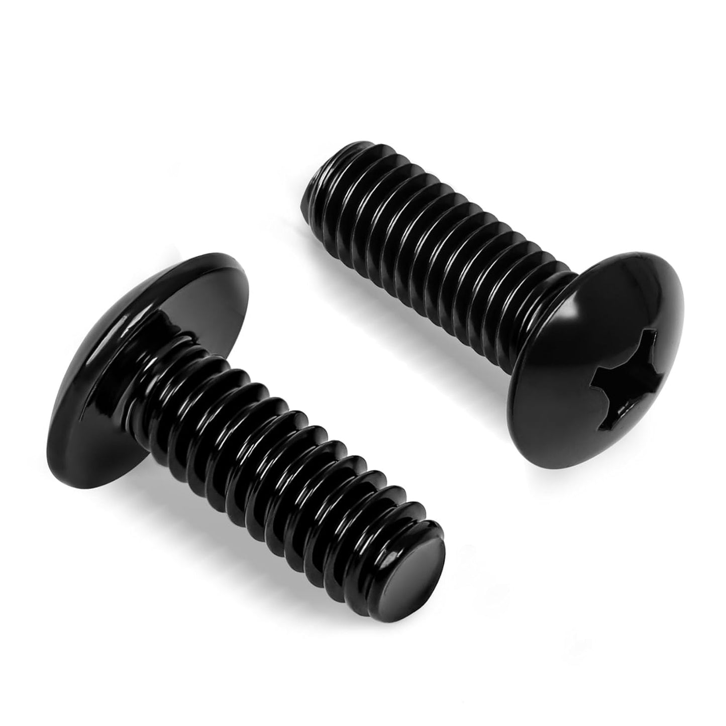 1/4"-20 x 1/2" Truss Head Machine Screws, Full Thread, 304 Stainless Steel Black Finish, 25 PCS V1258-DP02-E-111