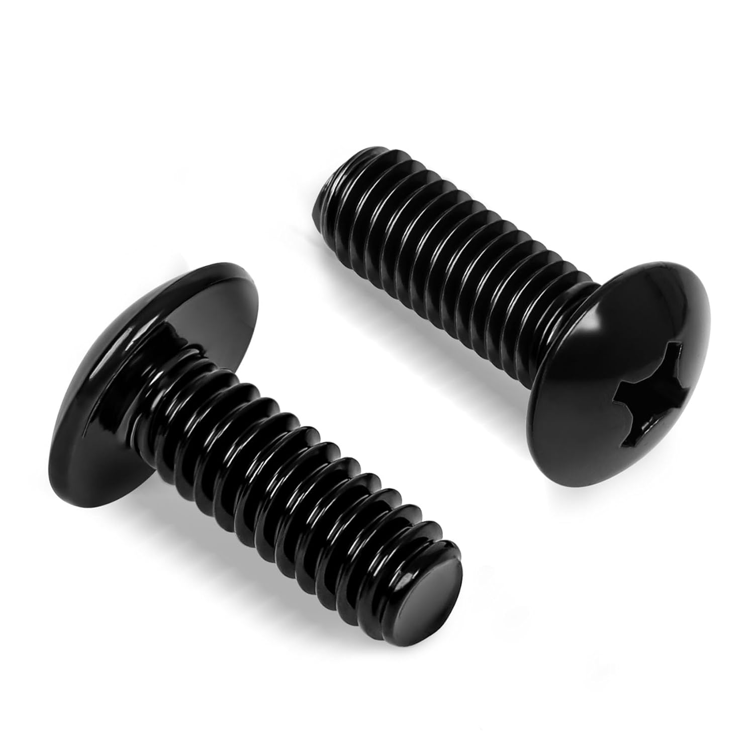 1/4"-20 x 1/2" Truss Head Machine Screws, Full Thread, 304 Stainless Steel Black Finish, 25 PCS V1258-DP02-E-111