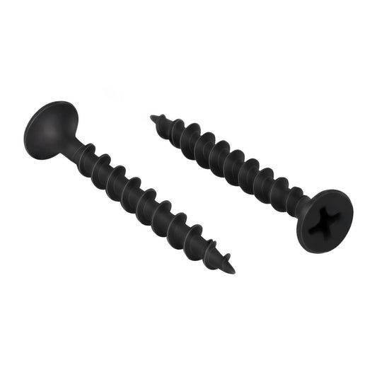 #8 x 1-5/8" Drywall Screws Coarse Thread Black Phosphate Coated Flat Head Fast Self Tapping Wood Screws for V1258-DP02-E-118