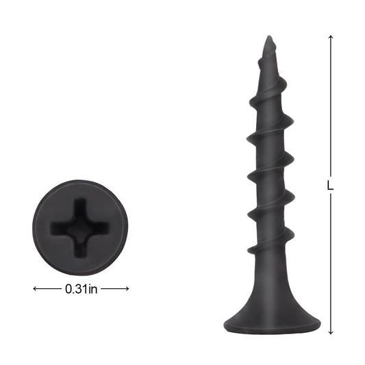 #8 x 1-5/8" Drywall Screws Coarse Thread Black Phosphate Coated Flat Head Fast Self Tapping Wood Screws for V1258-DP02-E-118
