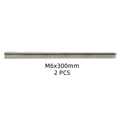M6-1.0 x 300mm Fully Threaded Rods, Long Threaded Studs, Right Hand Threads, All Threaded Rod, 304 Stainless V1258-DP02-E-119