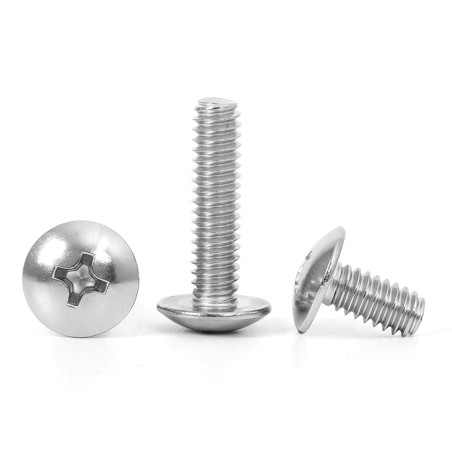 #10-24 x 1-1/2" Truss Head Bolts Machine Screws, Full Thread, 304 Stainless Steel, 50 PCS V1258-DP02-E-120