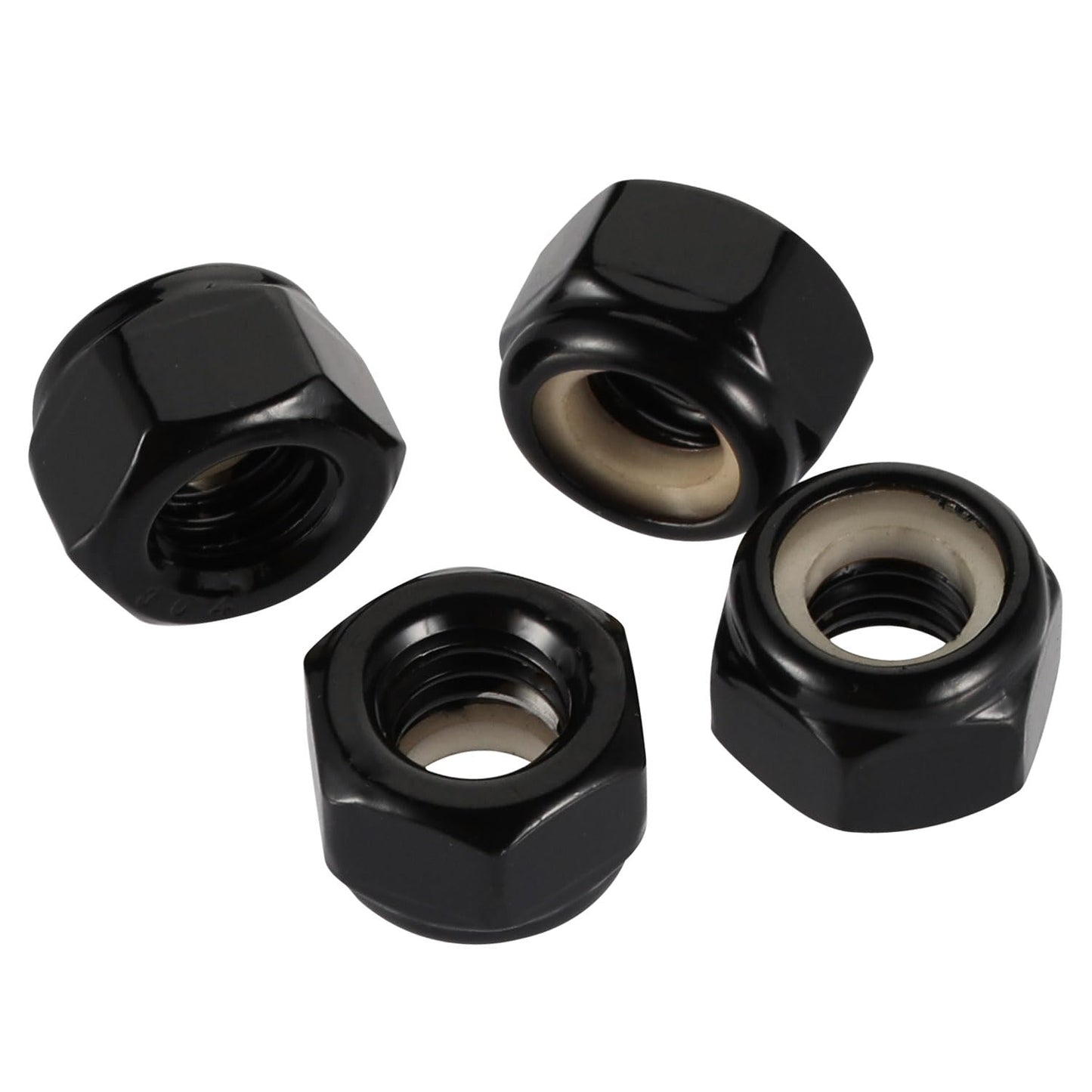 #8-32 Nylon Insert Hex Lock Nut Stainless Locknuts, 304 Stainless Steel 18-8 Black Finish, Pack of 50 V1258-DP02-E-121