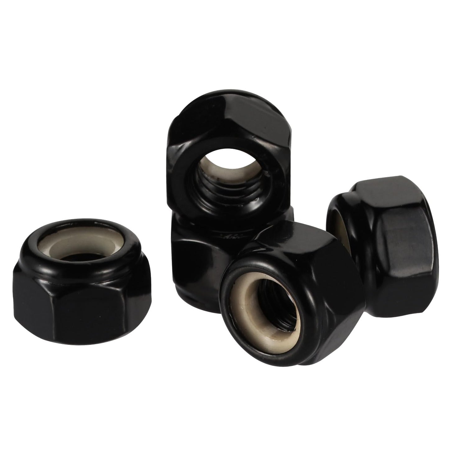 #8-32 Nylon Insert Hex Lock Nut Stainless Locknuts, 304 Stainless Steel 18-8 Black Finish, Pack of 50 V1258-DP02-E-121