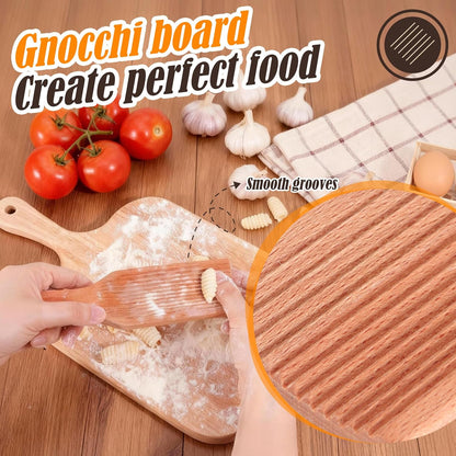 Gnocchi Board, Wood Pasta Board Paddle Homemade Gnocchi Maker, Easy to Use and Clean Pasta Making Tools for V1258-DP02-E-131