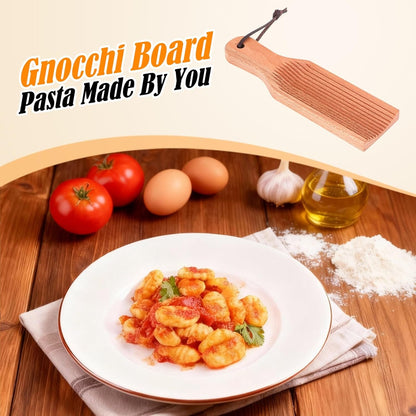 Gnocchi Board, Wood Pasta Board Paddle Homemade Gnocchi Maker, Easy to Use and Clean Pasta Making Tools for V1258-DP02-E-131