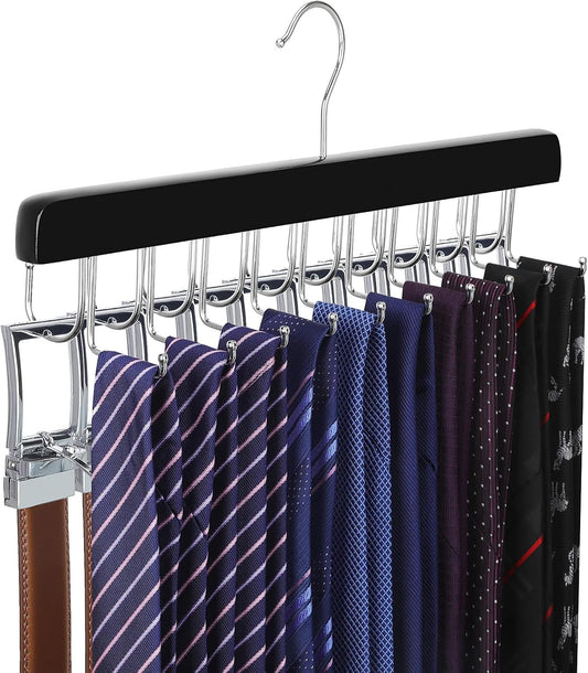 TOPIA HANGER 20 Hooks 2 in 1 Belt Tie Hanger for Closet Max 30 Belts with 30 Ties Capacity, Belt Tie Racks V1258-DP02-E-136