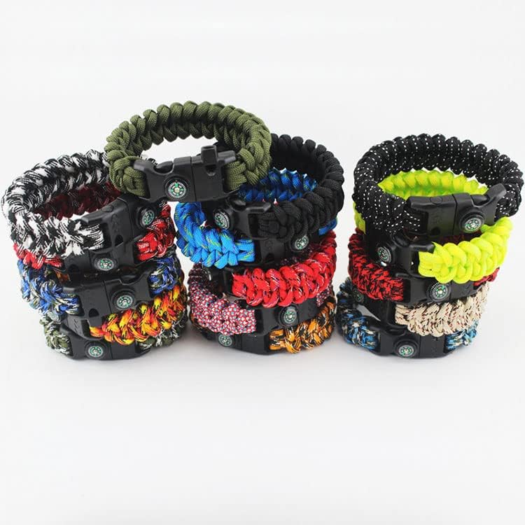 Paracord Buckle with Whistle Compass, Side Release Plastic Buckles for Paracord Bracelet V1258-DP02-E-14