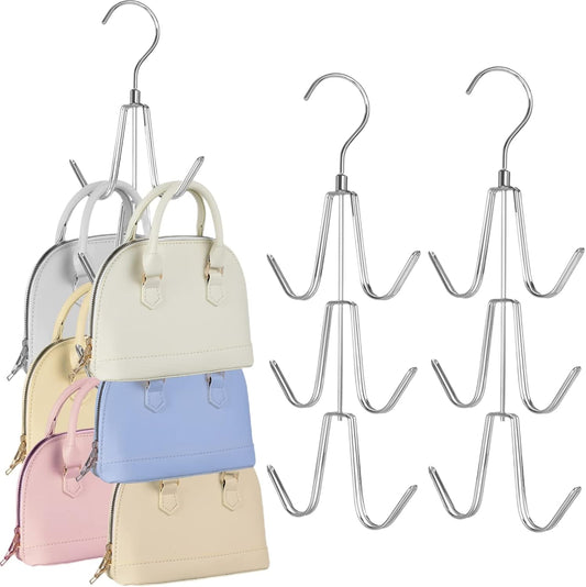 TOPIA HANGER Purse Hanger Organizer for Closet, 2-Pack Handbag Organizer Hanger, 360 degreesSwivel Metal V1258-DP02-E-143