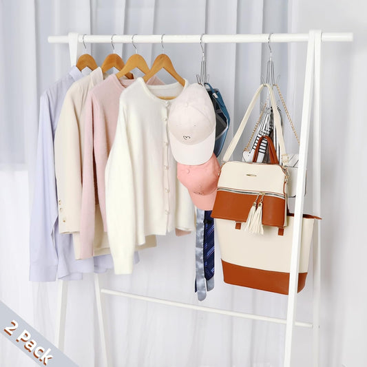 TOPIA HANGER Purse Hanger Organizer for Closet, 2-Pack Handbag Organizer Hanger, 360 degreesSwivel Metal V1258-DP02-E-143
