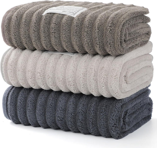 Luxury 3-Piece Quick-Dry Small Bath Towel Set - Ultra Soft Microfiber Hand Towels for Bathroom, Bar, Pool, V1258-DP02-E-146