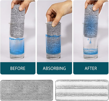 4 Pack Mop Replacement Pads Compatible with Joymoop Flat Mop or Mop Bucket Set - Microfiber Flat Mop Pads for V1258-DP02-E-149