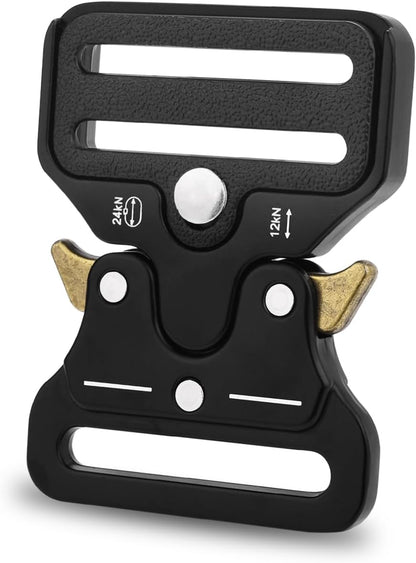 CooBigo 2 Pack Tactical Belt Buckles, 1-1/2" Heavy Duty Metal Tactical Buckle Clips for Dog Collar Hardware, V1258-DP02-E-15