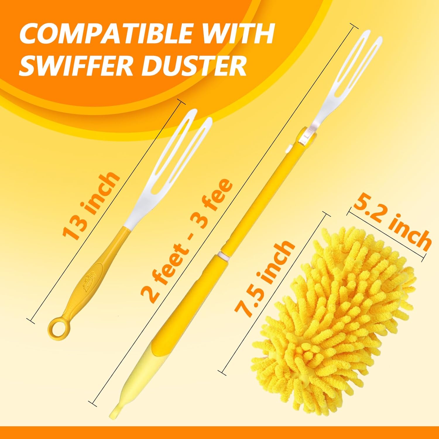 Reusable Duster Refill Compatible with Swiffer Hand Duster - 360 Heavy Duty Dusters Refills - Microfiber V1258-DP02-E-150