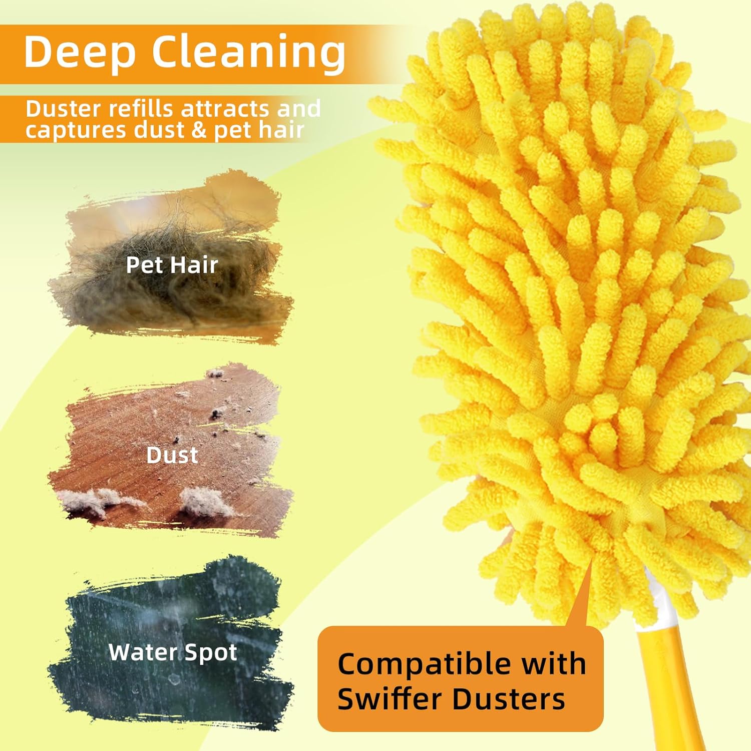 Reusable Duster Refill Compatible with Swiffer Hand Duster - 360 Heavy Duty Dusters Refills - Microfiber V1258-DP02-E-150