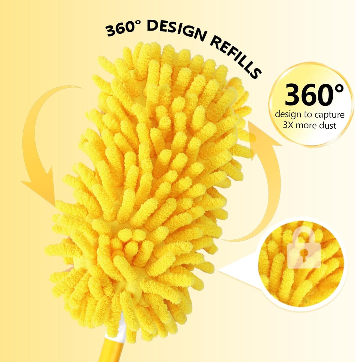 Reusable Duster Refill Compatible with Swiffer Hand Duster - 360 Heavy Duty Dusters Refills - Microfiber V1258-DP02-E-150