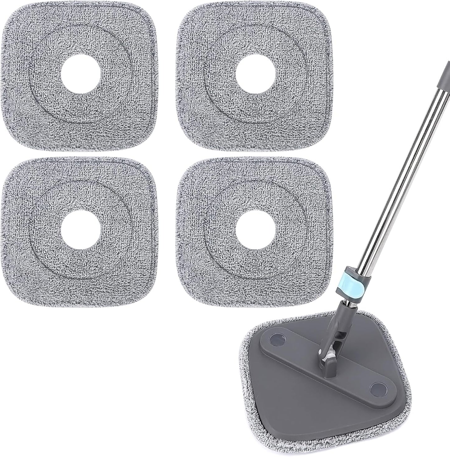 Square Microfiber Mop Pads Compatible with True & Tidy True Spin Mop - Mop Replacement Pads for Square Spin V1258-DP02-E-152