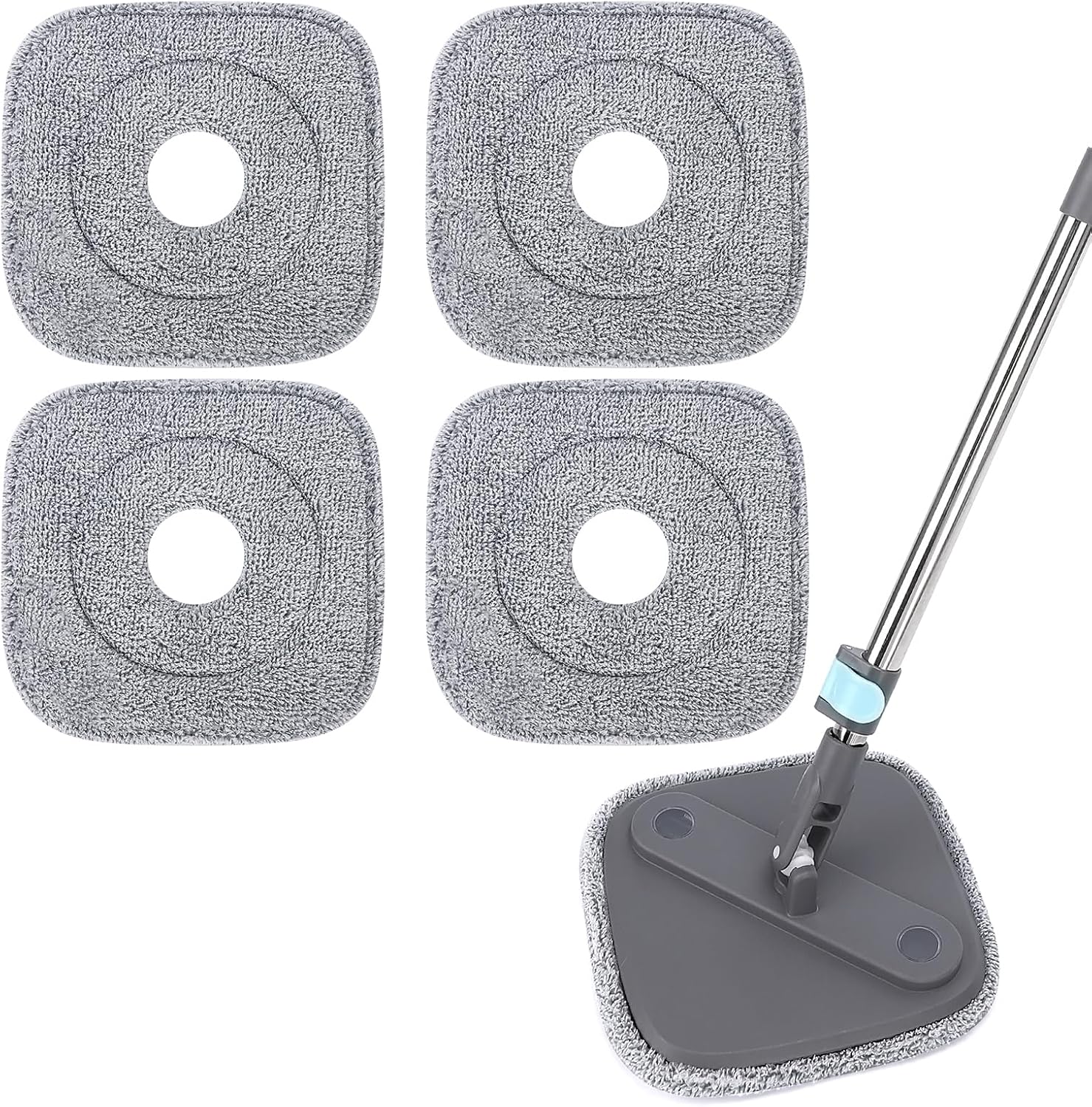 Square Microfiber Mop Pads Compatible with True & Tidy True Spin Mop - Mop Replacement Pads for Square Spin V1258-DP02-E-152