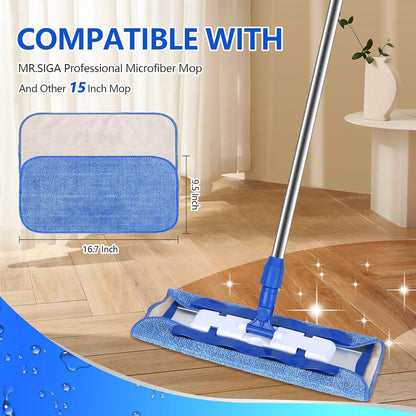 Microfiber Cleaning Cloth Compatible with MR SIGA Professional Microfiber Mop - Professional Reusable Flat V1258-DP02-E-157