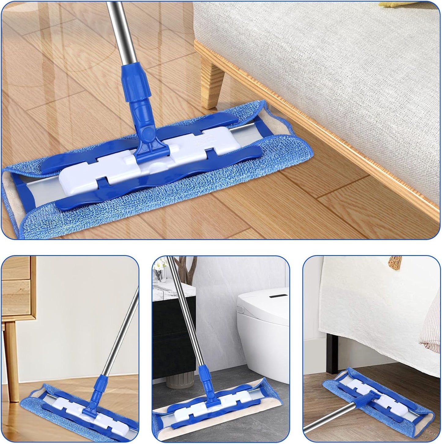 Microfiber Cleaning Cloth Compatible with MR SIGA Professional Microfiber Mop - Professional Reusable Flat V1258-DP02-E-157