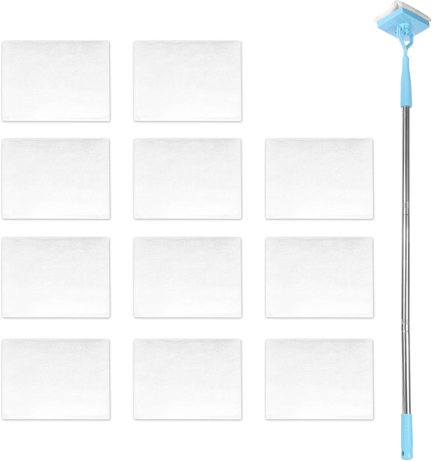 10 Pack Reusable Pad Refills Compatible with Baseboard Cleaner Tool - Microfiber Replacement Pads for Wet & V1258-DP02-E-158
