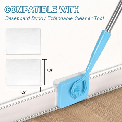 10 Pack Reusable Pad Refills Compatible with Baseboard Cleaner Tool - Microfiber Replacement Pads for Wet & V1258-DP02-E-158