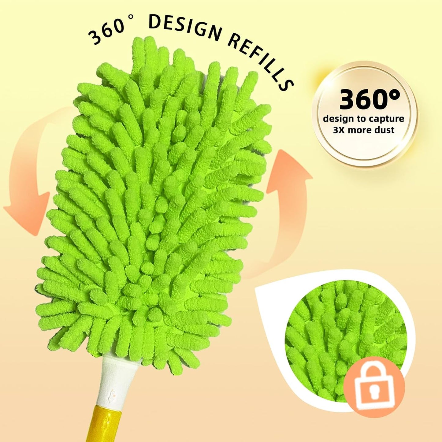 Reusable Duster Refill Compatible with Swiffer Hand Duster - Microfiber Ceiling Fan Duster for Swiffer V1258-DP02-E-159