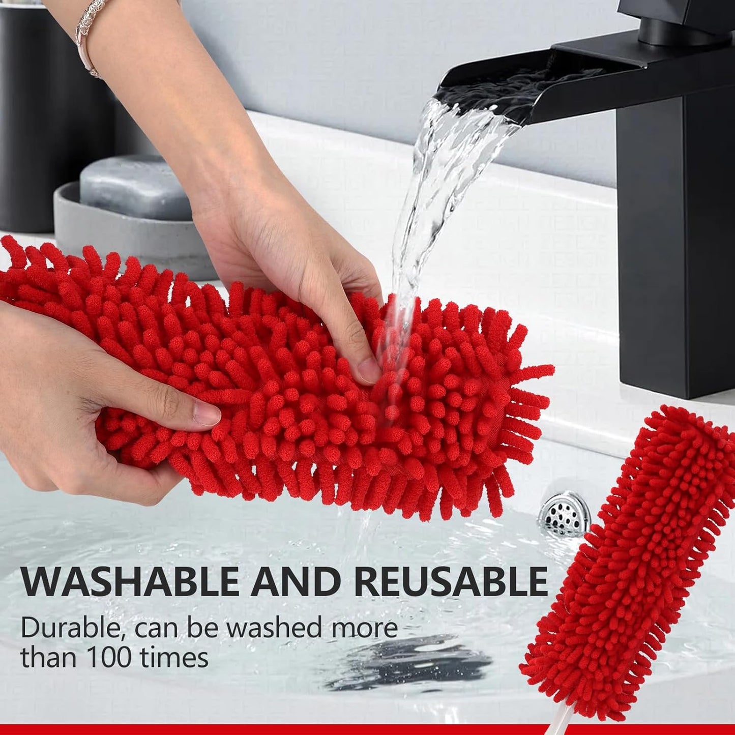 Reusable Microfiber Duster Refills Compatible with OXO & for MR.SIGA Duster - Washable Dusters Refill for OXO V1258-DP02-E-160