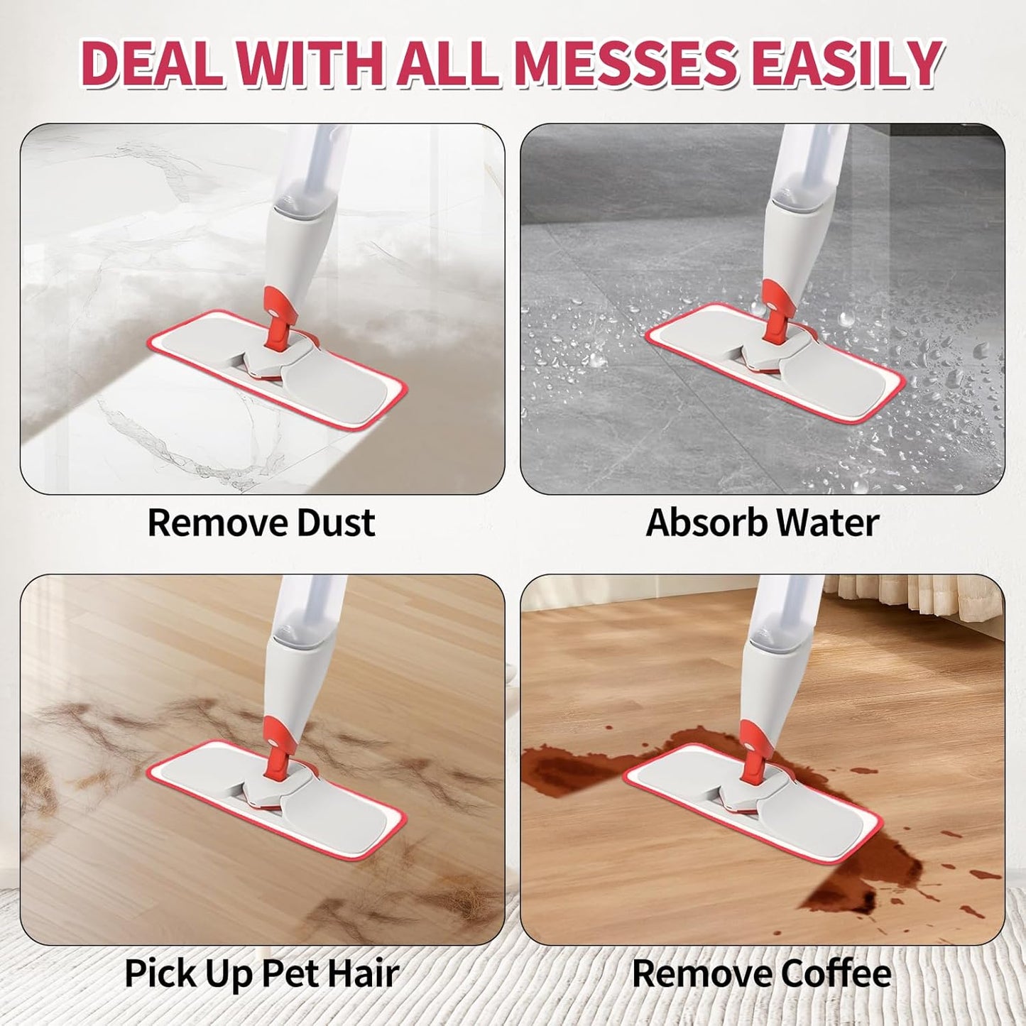 Mop Replacement Pads Compatible with OXO Good Grips Spray Mop - Reusable Microfiber Pad Refill for Floor V1258-DP02-E-161