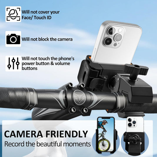 Bike Phone Holder Motorcycle Phone Mount, Handlebar Cell Phone Clamp, Phone Mount for Bike Motorcycle Scooter V1258-DP02-E-168