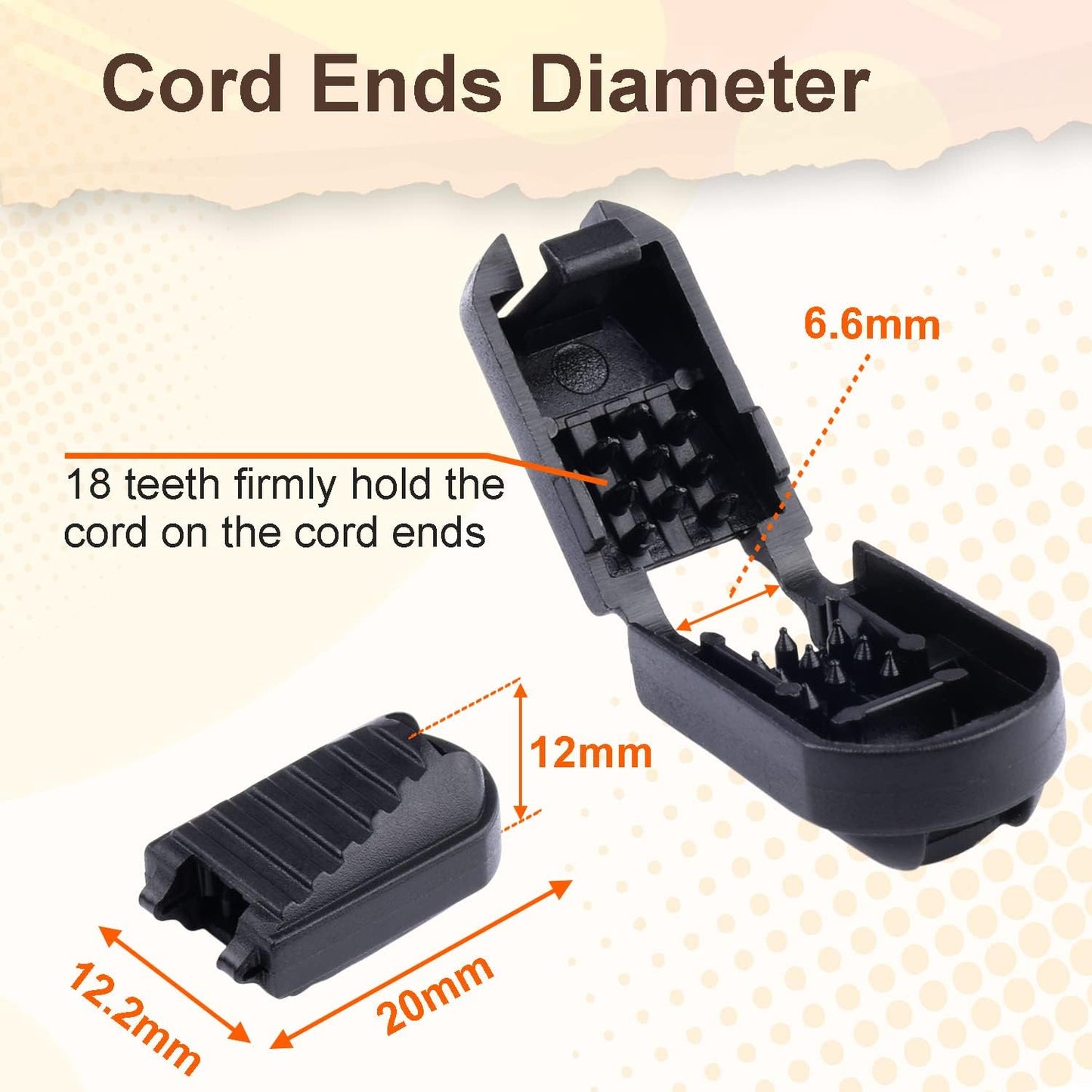 25 Pack Zipper Pull Tabs Cord Ends Tips Shoe Lace End Clips Cord Lock for Paracord Molle Backpack Quick No V1258-DP02-E-17