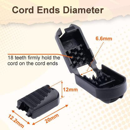 25 Pack Zipper Pull Tabs Cord Ends Tips Shoe Lace End Clips Cord Lock for Paracord Molle Backpack Quick No V1258-DP02-E-17