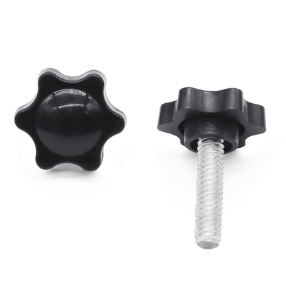 Xadnitu 10 Pieces 1/4''-20-1'' Thread Knob Plastic Star Shaped Nut Clamping Male Handle Tightening Screw V1258-DP02-E-173
