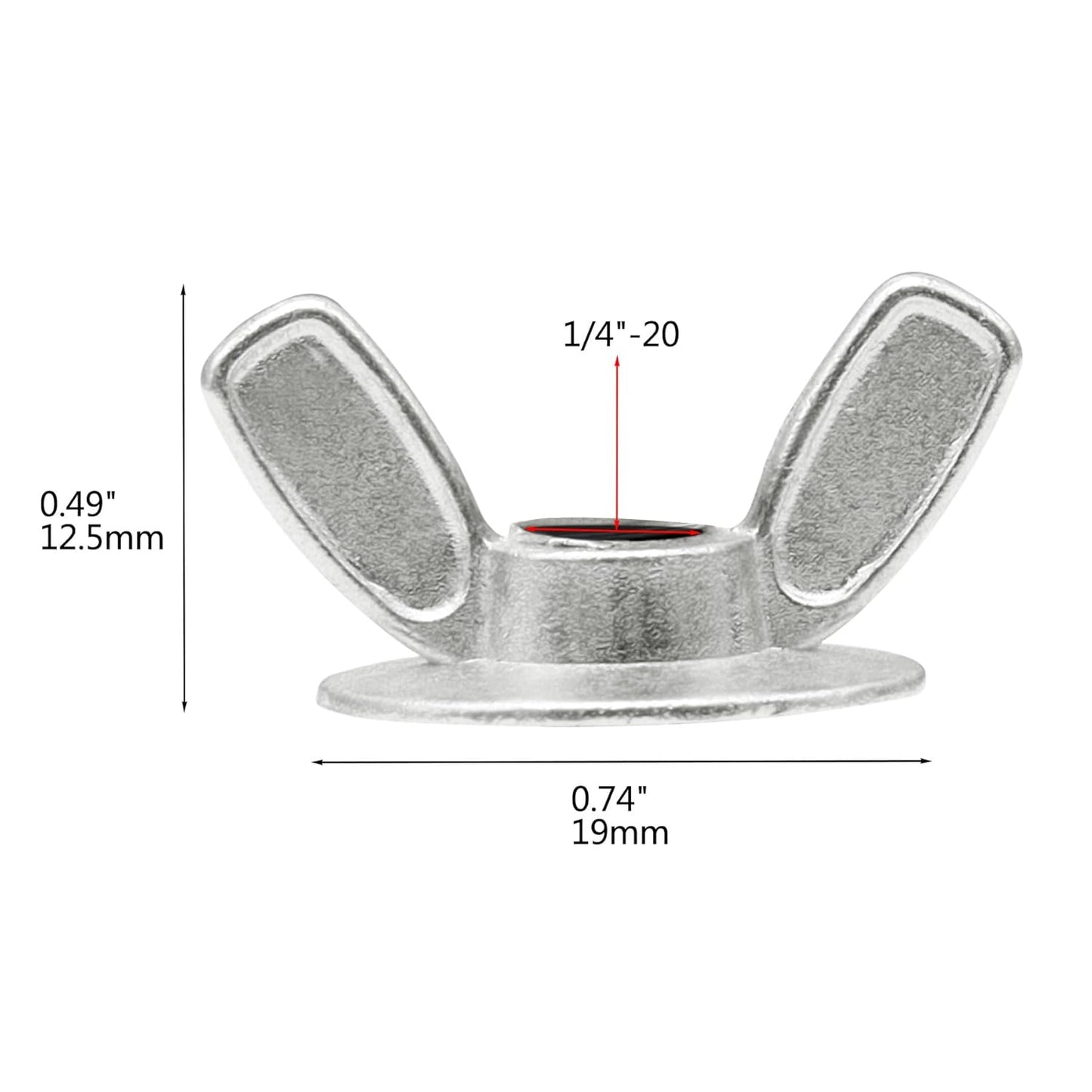 Xadnitu 50 Pieces 1/4''-20 Washered Wing Nut, Zinc Plated Hurricane Hardware Butterfly Nuts with Washer for V1258-DP02-E-175