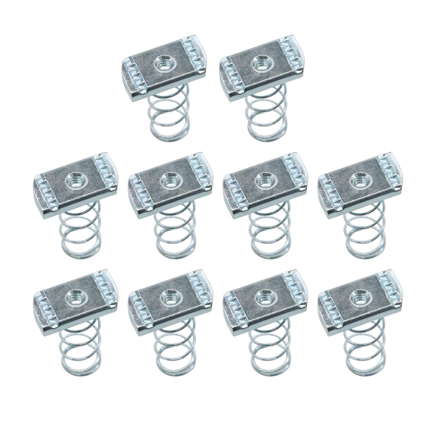 Strut Channel Nuts, 1/4"-20 Spring Channel Nut with Zinc Electroplate Finish, Long Spring Nuts Great for Use V1258-DP02-E-177