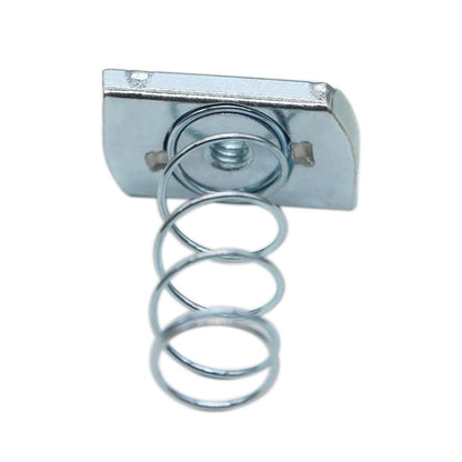 Strut Channel Nuts, 1/4"-20 Spring Channel Nut with Zinc Electroplate Finish, Long Spring Nuts Great for Use V1258-DP02-E-177