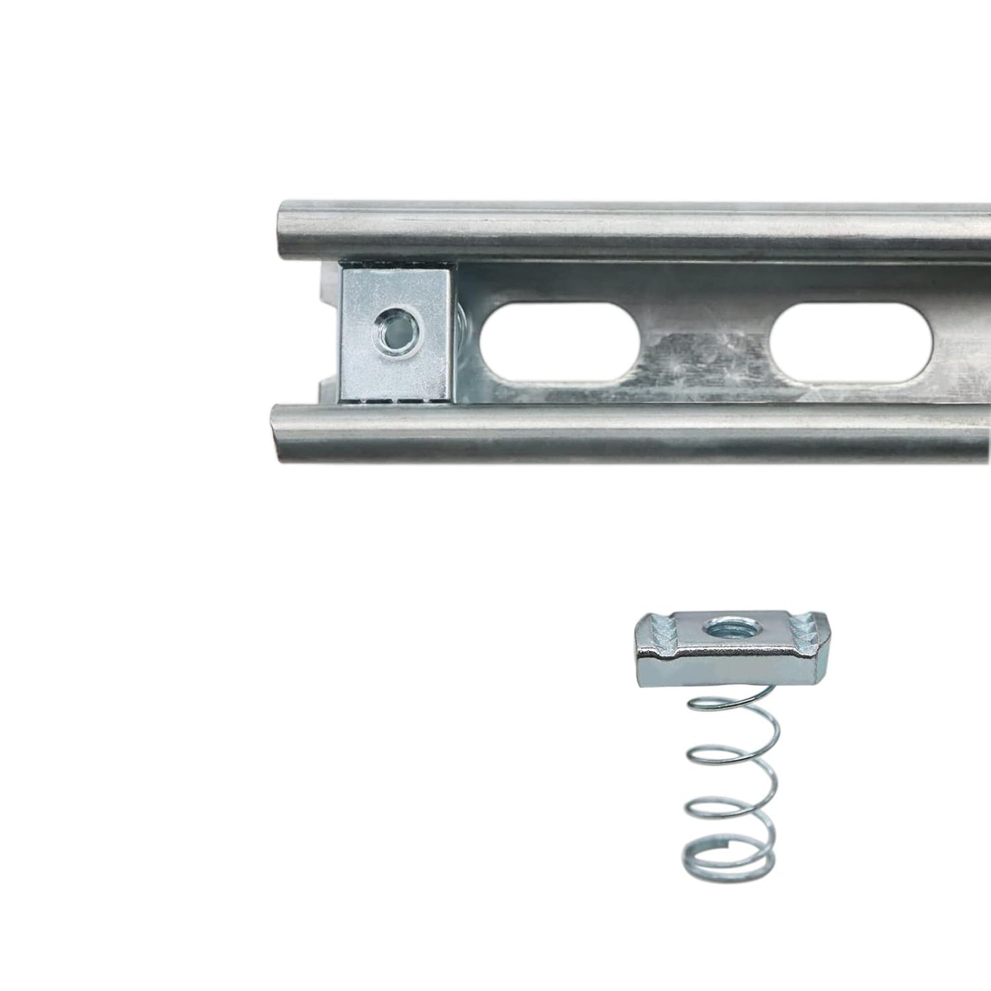 Strut Channel Nuts, 1/4"-20 Spring Channel Nut with Zinc Electroplate Finish, Long Spring Nuts Great for Use V1258-DP02-E-177