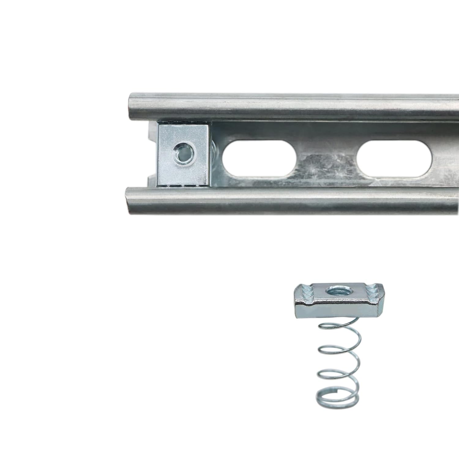 Strut Channel Nuts, 1/4"-20 Spring Channel Nut with Zinc Electroplate Finish, Long Spring Nuts Great for Use V1258-DP02-E-177