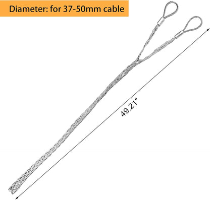 Xadnitu Cable Pulling Grip for 37-50mm OD Electrical Wires, Stainless Steel Cable Puller Sock Mesh Lassos V1258-DP02-E-182