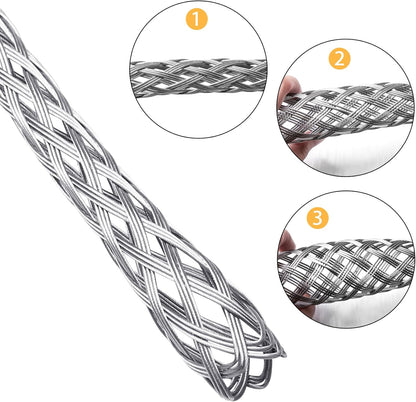 Xadnitu Cable Pulling Grip for 37-50mm OD Electrical Wires, Stainless Steel Cable Puller Sock Mesh Lassos V1258-DP02-E-182